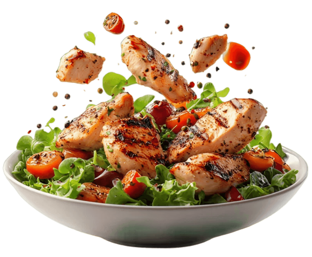 Salada com frango grelhado Ávia