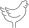 ícone de galinha com linhas finas cinzas