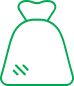 Ícone representando pacote de ração em linhas finas verdes