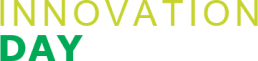 Logo Innovation Day em contraste entre letras grossas e finas com verde claro e escuro