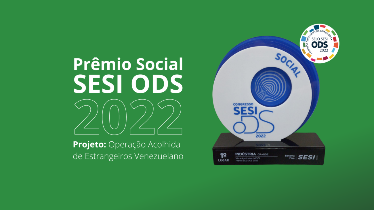 fotografia de prêmio social sesi ods 2022 pelo projeto "operação acolhida de estrangeiros venezuelano"